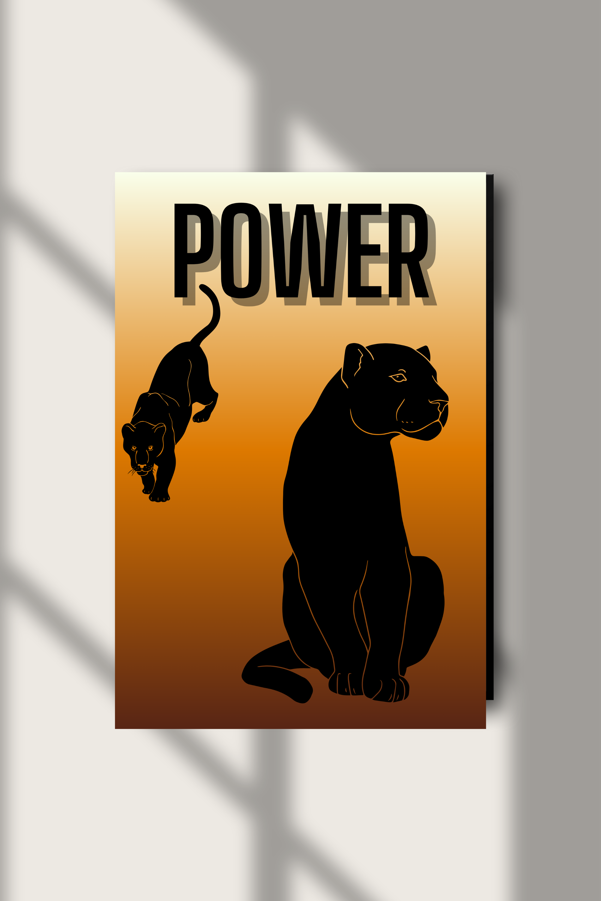 Power – Panther Neon Spirit Animal Wall Art (Digital Download)