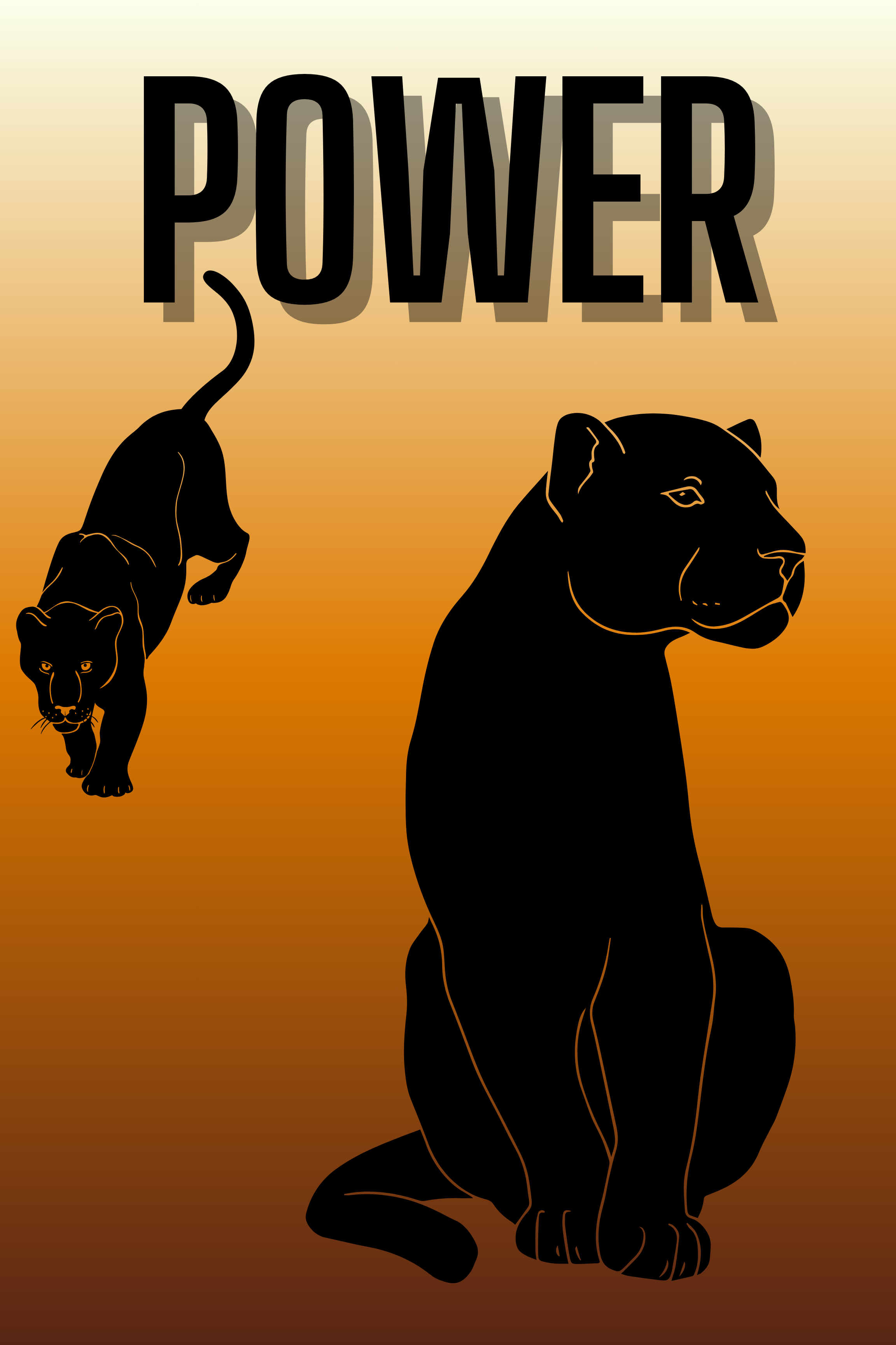 Power – Panther Neon Spirit Animal Wall Art (Digital Download)