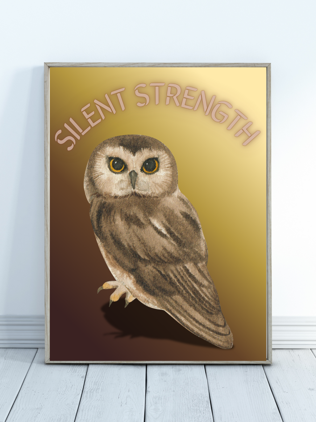 Silent Strength – Owl Neon Spirit Animal Wall Art (Digital Download)
