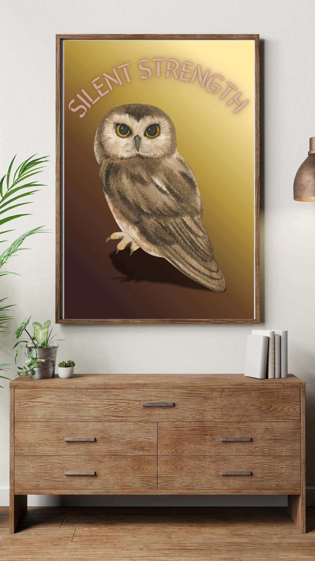 Silent Strength – Owl Neon Spirit Animal Wall Art (Digital Download)