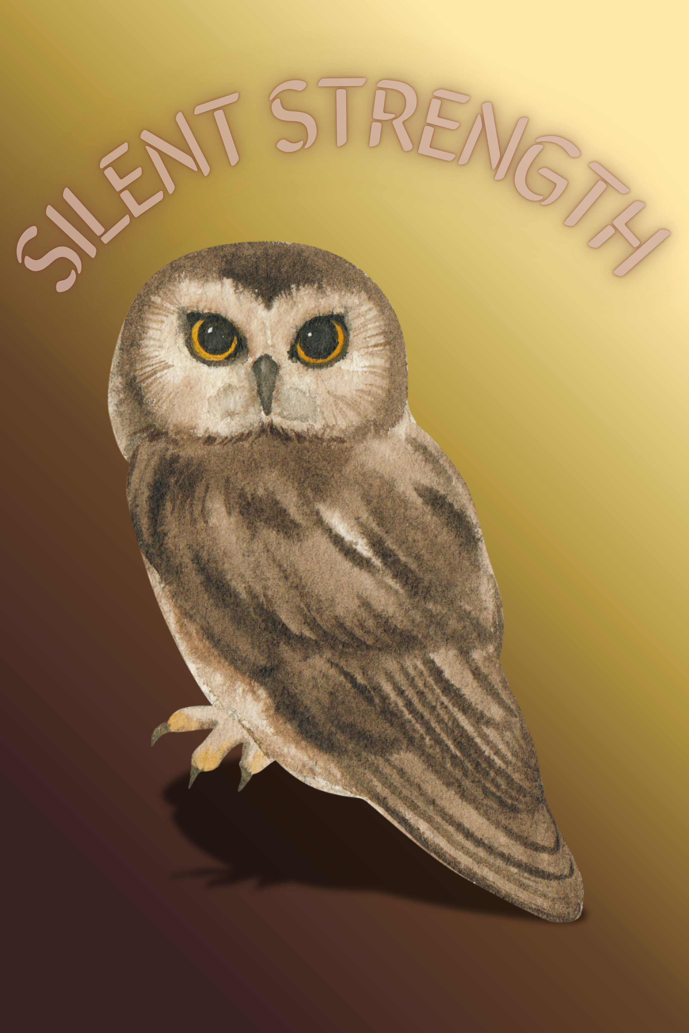 Silent Strength – Owl Neon Spirit Animal Wall Art (Digital Download)